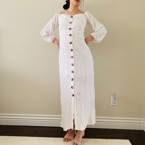 ⚡️ 3/$20 Shein white maxi dress with puff sleeves